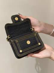 Chanel small denim flap bag in black 10x13cm - 2