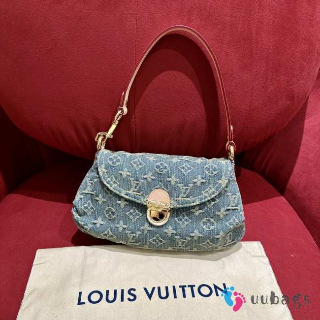 Louis Vuitton Pleaty Denim Purse 26x7x17cm - 1