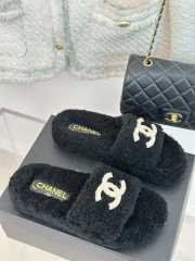 Chanel Fur Slides In Black EU 35-40 - 2