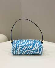 Fendi Blue Mini FF Vertigo Canvas Bag 20x8.5x11cm - 1