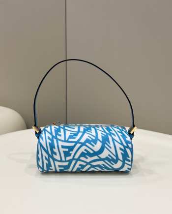 Fendi Blue Mini FF Vertigo Canvas Bag 20x8.5x11cm