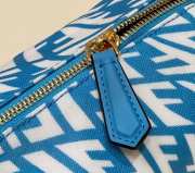 Fendi Blue Mini FF Vertigo Canvas Bag 20x8.5x11cm - 5