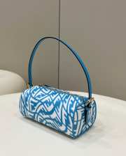 Fendi Blue Mini FF Vertigo Canvas Bag 20x8.5x11cm - 3