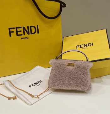 Fendi Small Peekaboo In Beige 13cm