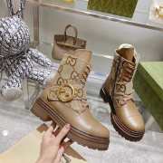 Gucci boots with brown textured ankle belt   - 5