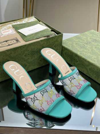 Gucci Cosmogonie High Heels In Green 7.5cm