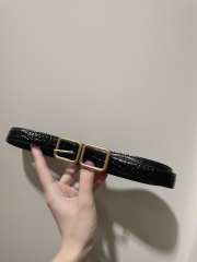 YSL black crocodile-grain leather belt width 2cm - 1