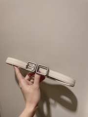 YSL white calfskin leather belt width 2cm - 2