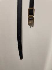 YSL black calfskin leather belt width 2cm - 5