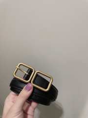 YSL black calfskin leather belt width 2cm - 3