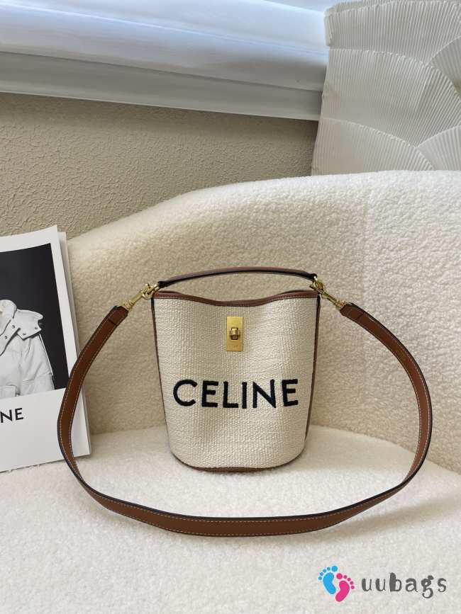 Celine bucket mini in beige 16x18x16cm - 1