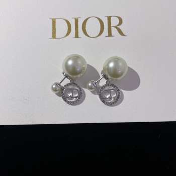 Dior earrings silver shadow