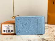 Louis Vuitton M81882 full leather embossed blue card holder 12x8x0.8cm - 1