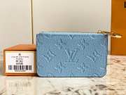 Louis Vuitton M81882 full leather embossed blue card holder 12x8x0.8cm - 3