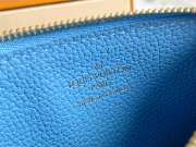 Louis Vuitton M81882 full leather embossed blue card holder 12x8x0.8cm - 6