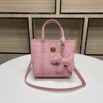 MCM Toni Visetos shopping bag in pink18.5x19x9.5cm