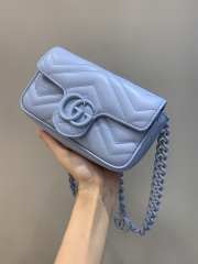 Gucci Marmont Small Handbag In Blue 699757 16.5x10x4.5cm - 1