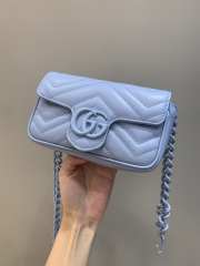 Gucci Marmont Small Handbag In Blue 699757 16.5x10x4.5cm - 2