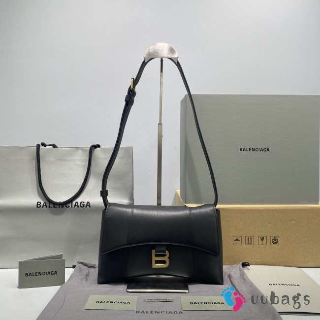 Balenciagα Downtown 92724 With Gold Buckle In Black 25.5x6x16cm - 1