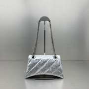 Uubags | Balenciaga 92832 crush bag in silver 25x15x9.5cm - 3