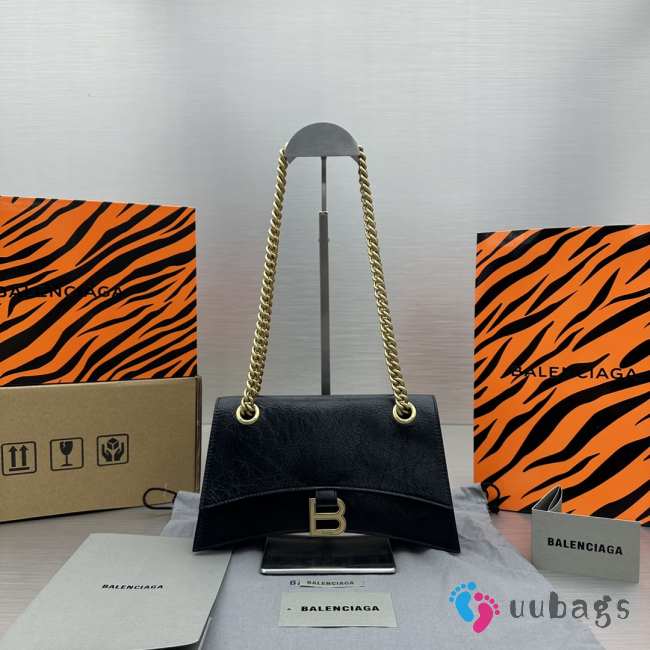 Balenciaga 92832 crush in black with gold buckle 25x15x9.5cm - 1