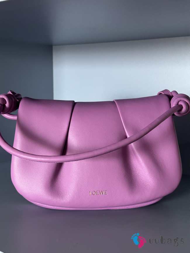 Loewe paseo rose purple underarm bag 25x8x17cm - 1