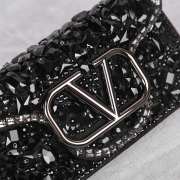 Valentino small black logo shoulder bag with crystals - 5