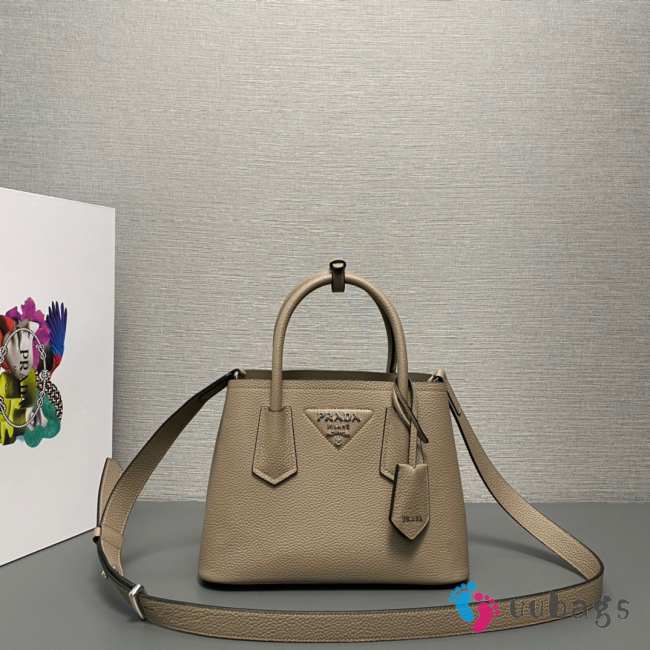 Prada Double leather mini-bag in gray 25x18.5x12.5cm - 1