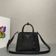 Prada Double leather mini-bag in black 25x18.5x12.5cm - 1