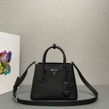 Prada Double leather mini-bag in black 25x18.5x12.5cm