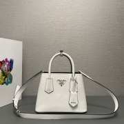 Prada Double leather mini-bag in white 25x18.5x12.5cm - 1