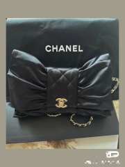 Chanel satin bow in black bag - 5