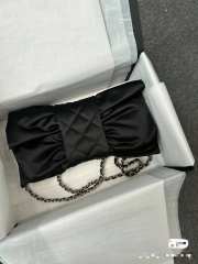 Chanel satin bow in black bag - 3