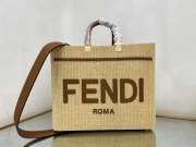 Fendi Tote Natural straw small Boston bag - 1