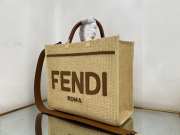 Fendi Tote Natural straw small Boston bag - 4