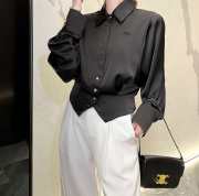 Celine black satin silk shirt  - 1