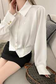 Celine white satin silk shirt - 1