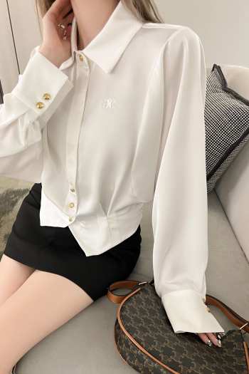 Celine white satin silk shirt