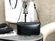 Celine Triomphe Shoulder Bag Shiny Calfskin Black - 5