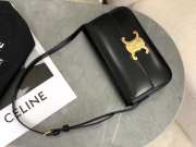 Celine Triomphe Shoulder Bag Shiny Calfskin Black - 2