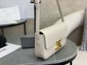 Celine Triomphe Shoulder Bag Shiny Calfskin White - 3