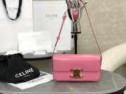 Celine Triomphe Shoulder Bag Shiny Calfskin Pink Rose - 1