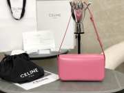 Celine Triomphe Shoulder Bag Shiny Calfskin Pink Rose - 5