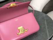 Celine Triomphe Shoulder Bag Shiny Calfskin Pink Rose - 6