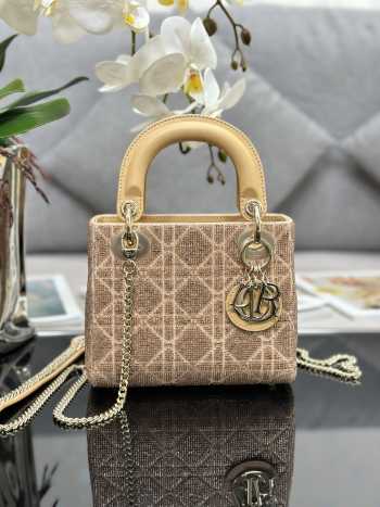 Dior Lady Caramel Beige Embroidered with Micropearls