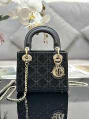 Dior Lady Black Embroidered with Micropearls - 1