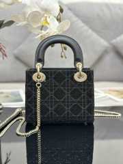 Dior Lady Black Embroidered with Micropearls - 6