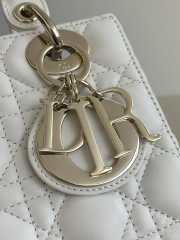 Dior Lady In White With Silver Buckle 20x8x17cm - 4