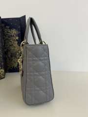 Dior Lady In Gray With Gold Buckle 20x8x17cm - 6