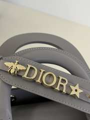 Dior Lady In Gray With Gold Buckle 20x8x17cm - 2